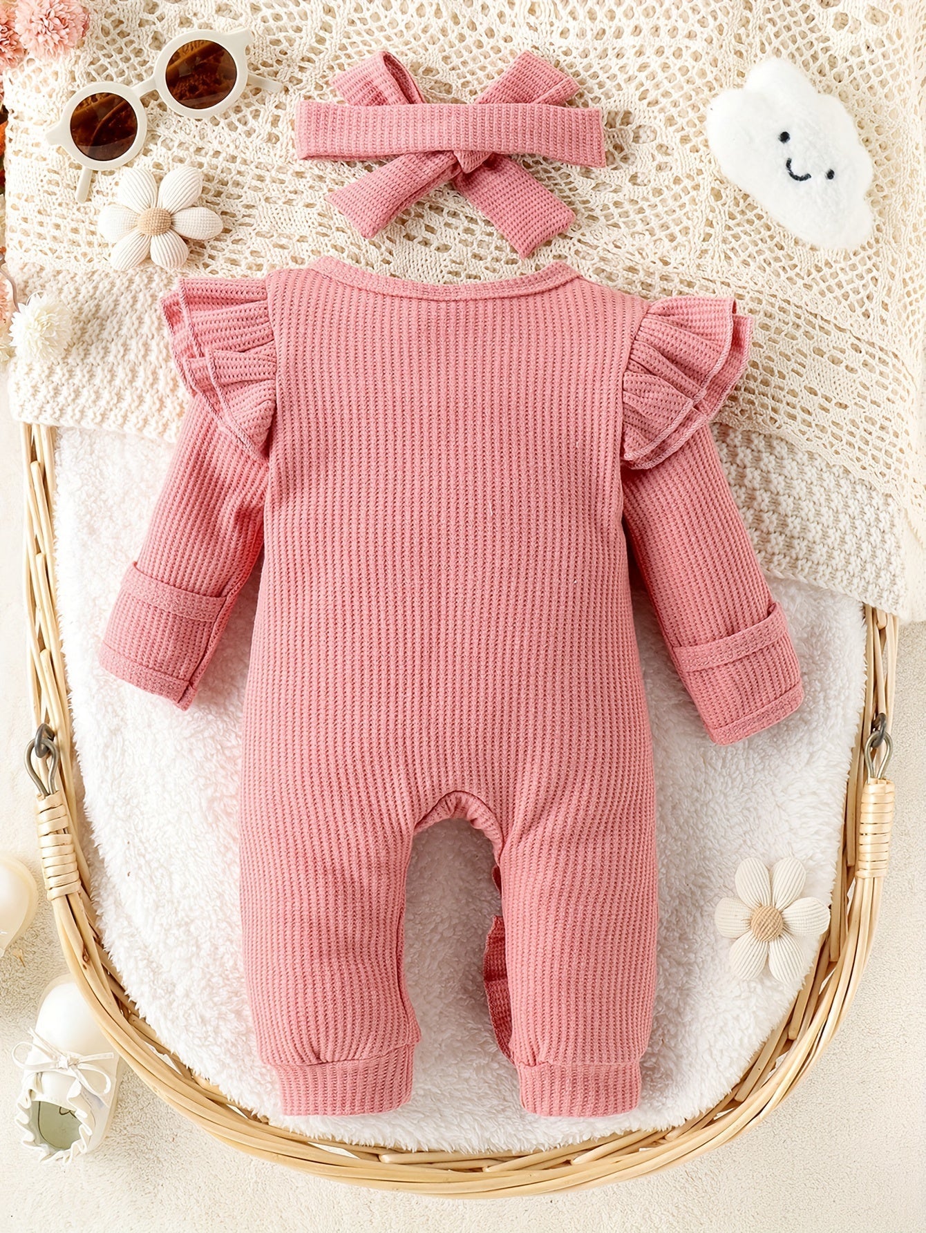 אוברול סריג מתוק לתינוקות דגם שוהם