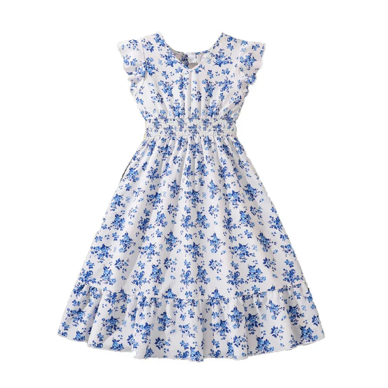 שמלה כחולה כהה אם דוגמא קלאסית דגם אוראל