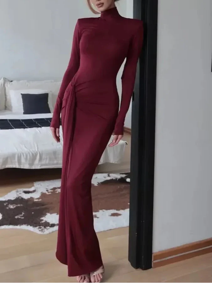 Rufus שמלת ערב מקסי צווארון גבוה