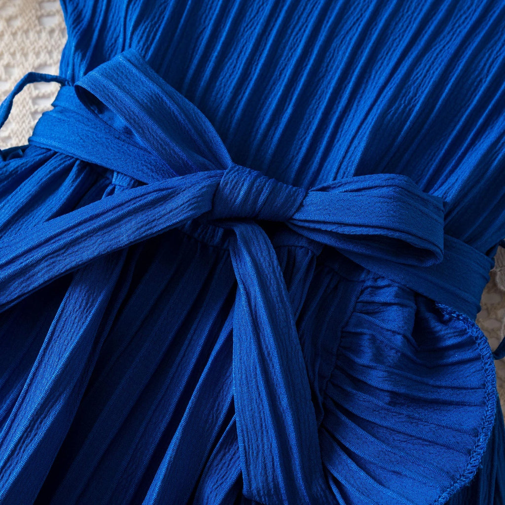 שמלת פפיון כחולה דגם אביבה